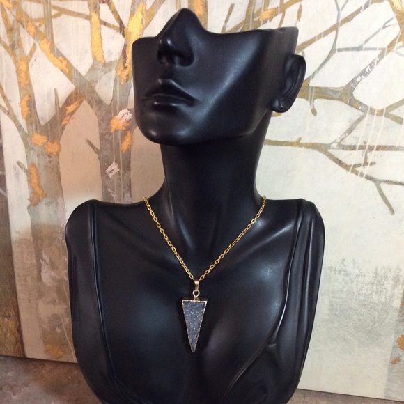 Black Druzy Necklace - Picture 3 of 3